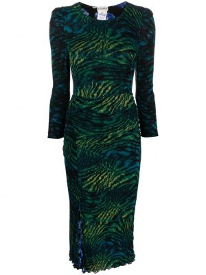Oboustranné midi šaty se síťovinou Dvf Diane Von Furstenberg černé