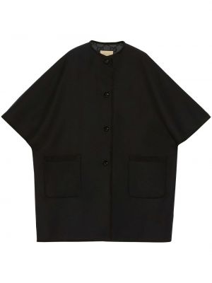 Oboustranný vlněný kabát Gucci černý