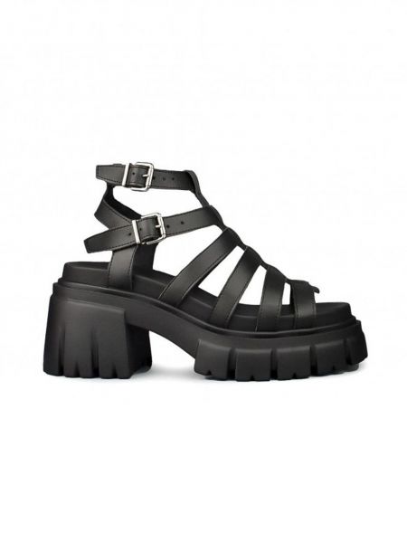 Sandale din piele cu platformă Altercore negru