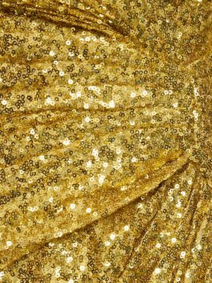 Drapované dlouhé šaty s výstřihem do v Zuhair Murad zlaté