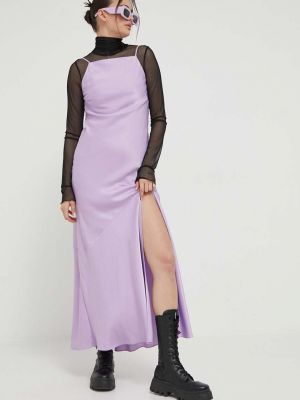Sukienka długa dopasowana Abercrombie & Fitch fioletowa