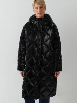 Черная утепленная демисезонная куртка Helena Vera