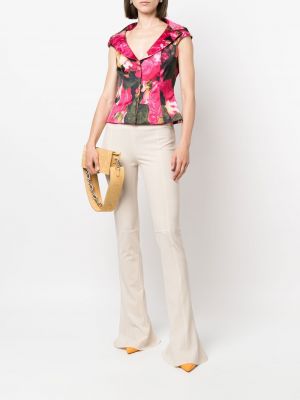 Veste ar pogām ar ziediem ar apdruku Versace Pre-owned rozā