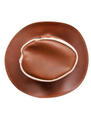 Кожаная замшевая ковбойская шляпа Infinity Leather коричневая