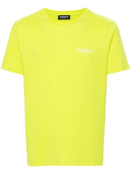 Памучна тениска с принт Dondup зелено