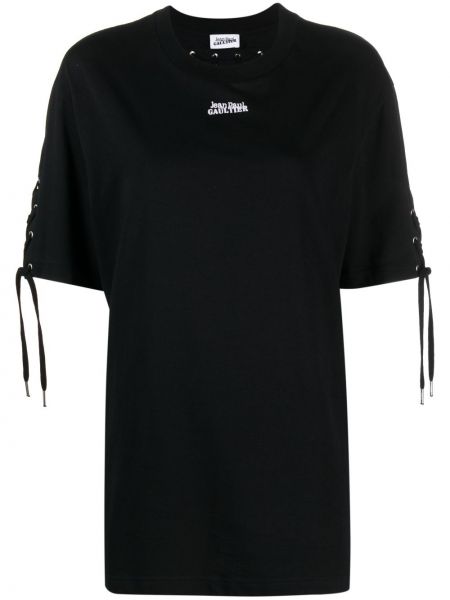 T-shirt di cotone oversize Jean Paul Gaultier nero