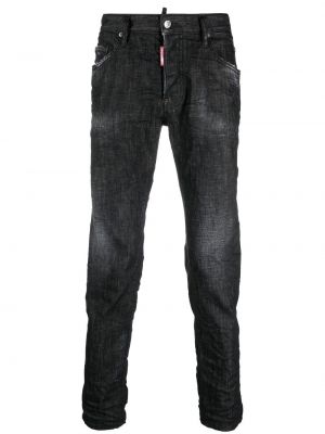 Ahdistunut slim fit-farkut Dsquared2 musta