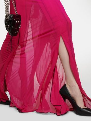 Μάξι φόρεμα από σιφόν Y Project ροζ