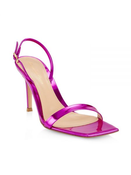 Кожаные сандалии на шпильке Gianvito Rossi розовые