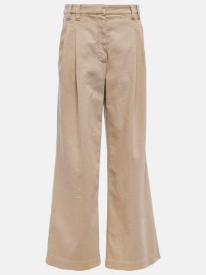 Pantalones de algodón bootcut Brunello Cucinelli beige