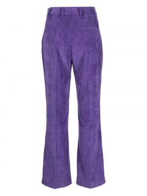 Pantalon droit en velours côtelé Manuel Ritz violet