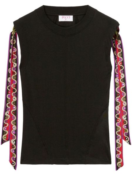 Μπλούζα με σχέδιο από ζέρσεϋ Pucci μαύρο