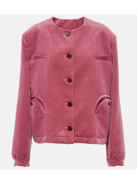 Розовый хлопковый бархатный льняной пиджак Blazé Milano