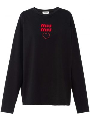 Jersey top mit stickerei aus baumwoll Miu Miu