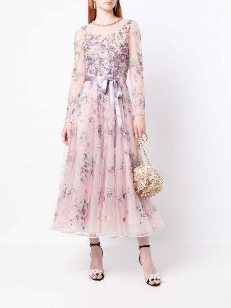 Sukienka wieczorowa w kwiatki Jenny Packham różowa