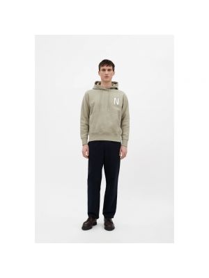 Hoodie mit print Norse Projects beige