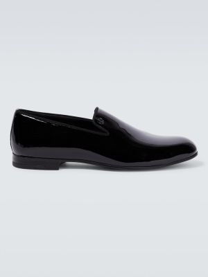 Pantofi loafer din piele de lac Giorgio Armani negru
