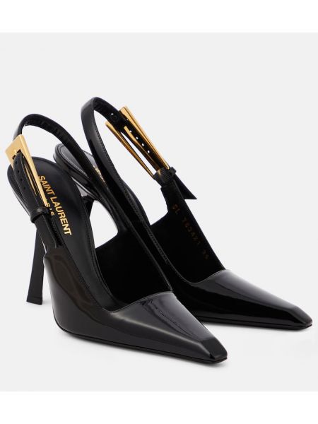 Slingback lack läder pumps Saint Laurent svart