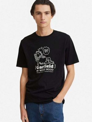 Хлопковая футболка Wood Wood черная