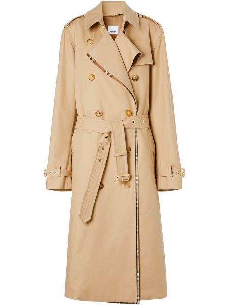 Пальто из габардина Burberry, коричневое