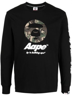 Bluza bawełniana z nadrukiem Aape By A Bathing Ape czarna