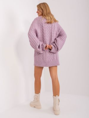Megztas mini suknele Fashionhunters violetinė