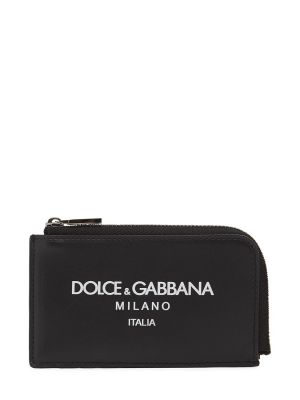 Portafoglio di pelle con cerniera Dolce & Gabbana nero