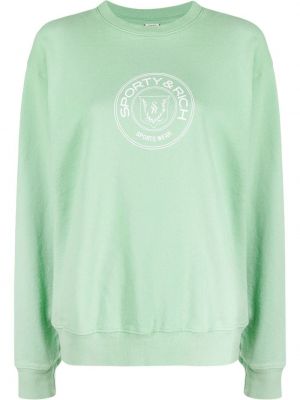 Sweatshirt aus baumwoll mit print Sporty & Rich grün