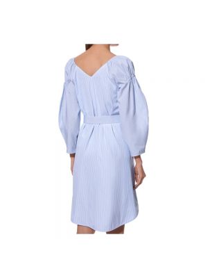 Mini vestido con botones de algodón Stella Mccartney azul