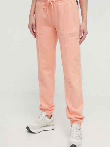 Bavlněné sportovní kalhoty Napapijri oranžové