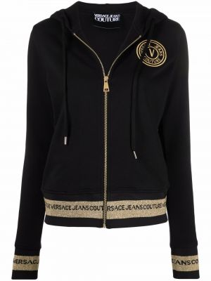 Zip brodert hettegenser Versace Jeans Couture svart