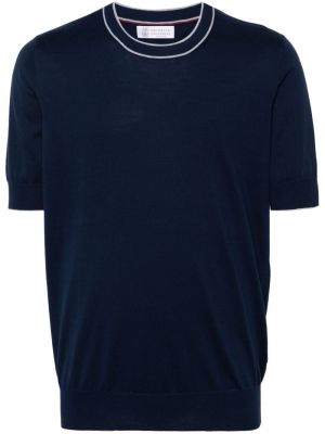 Polo marškinėliai Brunello Cucinelli mėlyna