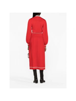 Falda midi de lana Gucci rojo