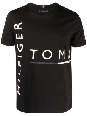 Trykt t-skjorte Tommy Hilfiger svart