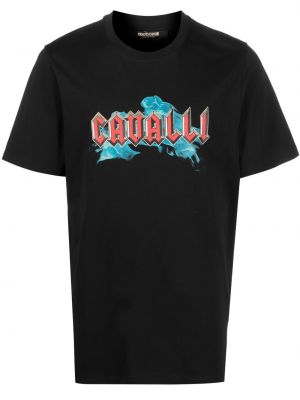 T-shirt con stampa Roberto Cavalli nero