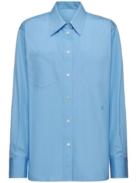 Bombažna srajca Helmut Lang modra