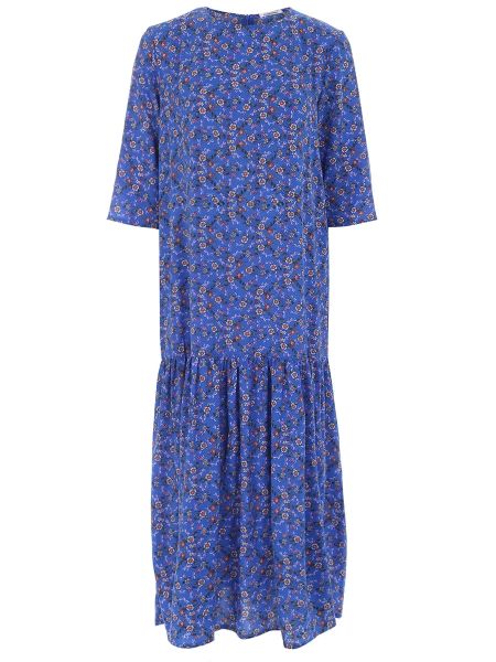 Платье из вискозы с принтом Rachellfabri синее
