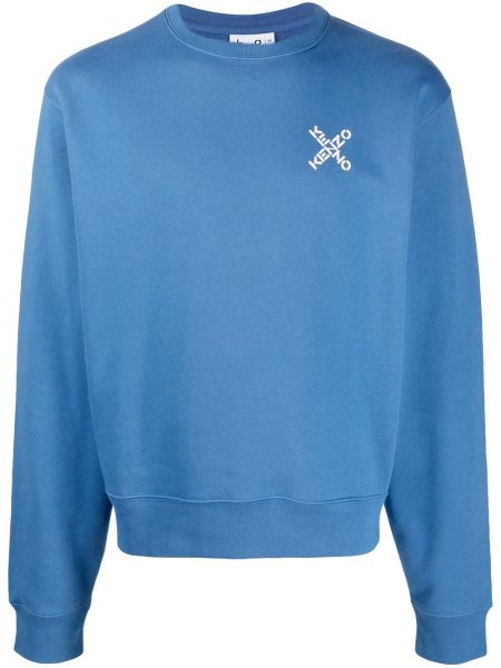 Trykt bomull sweatshirt Kenzo blå