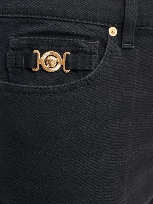 Jeans di cotone Versace nero