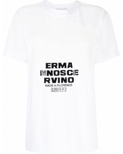 Spitzen t-shirt mit print Ermanno Scervino