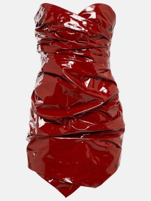Δερμάτινη φόρεμα από λουστρίνι The Attico κόκκινο