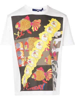 Kokvilnas t-krekls ar apdruku Junya Watanabe Man balts