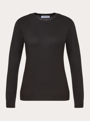 Jersey de lana de tela jersey Gran Sasso negro