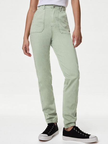 Skinny fit džínsy Marks & Spencer zelená