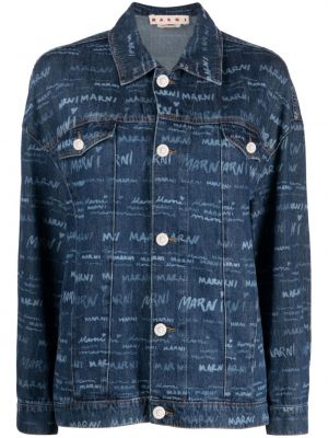 Jeansjacke mit print Marni blau