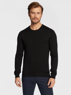 Пуловер slim Hugo черно