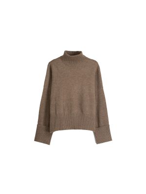 Pikčasti pulover Bershka rjava