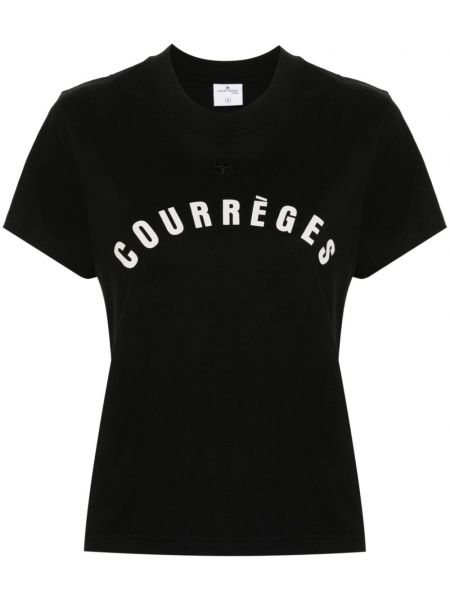 Памучна тениска с принт Courreges