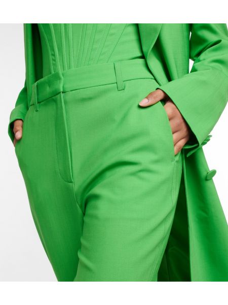 Volnene hlače z visokim pasom Giuseppe Di Morabito zelena