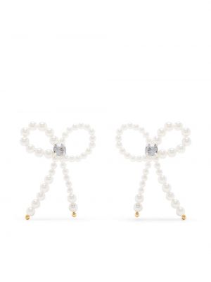 Σκουλαρίκια με φιόγκο με μαργαριτάρια Atu Body Couture λευκό